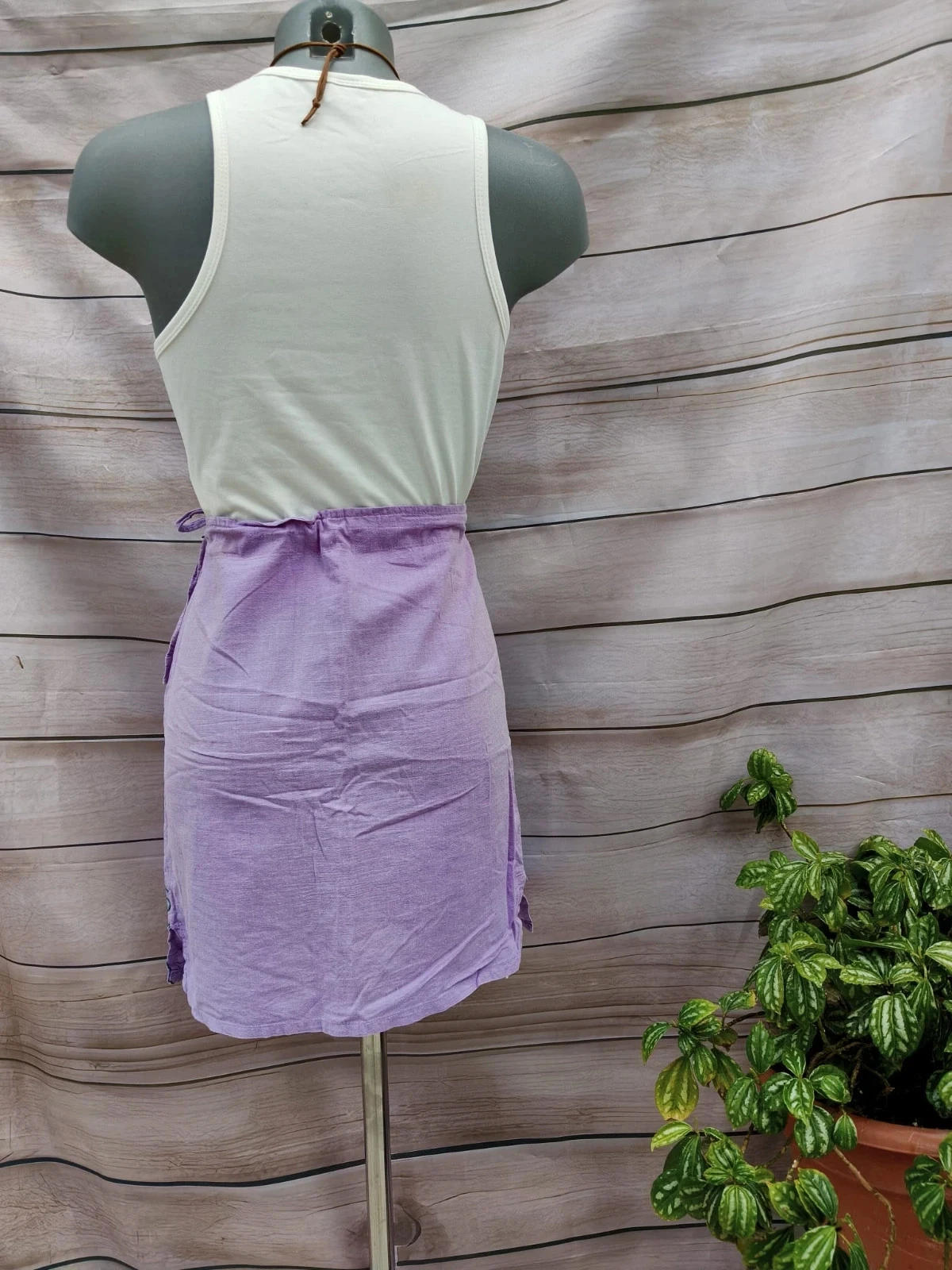 Lila geborduurde pareo rok – Maat M – 100% katoen – Gemaakt in Nepal 💜 – photo 6